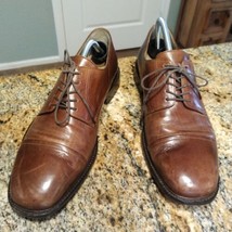 Johnston &amp; Murphy J Murphy 10M Brown Leather Cap Toe Derby Oxford Shoe #... - $48.51