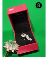 Emerald Green Faux Stone Ring Gold Tone Aura Accessories Size 8 New Boxed - $26.09