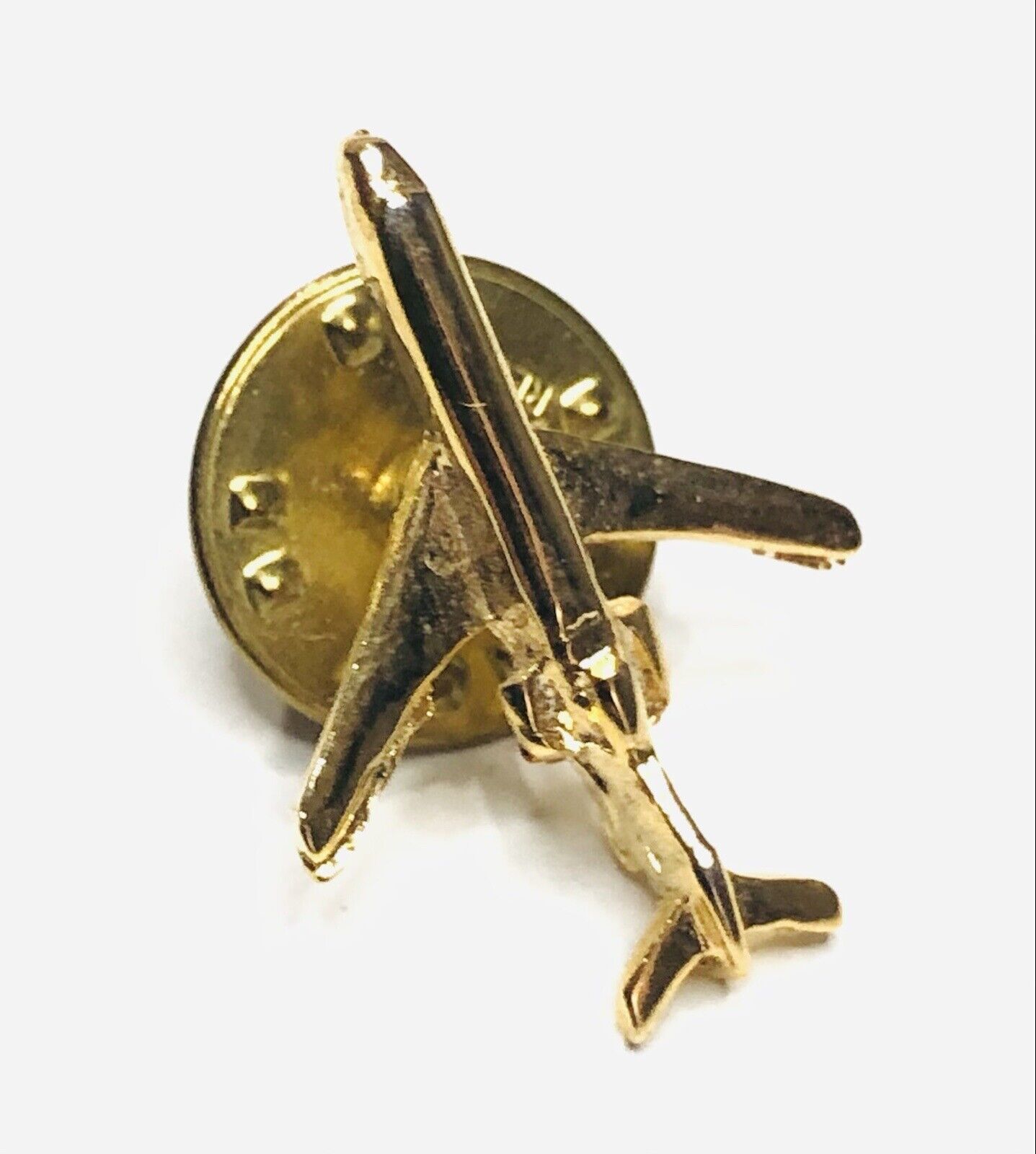 Airplane Tie Tack Goldtone Vintage - $2.59