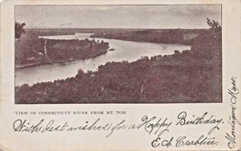 Holyoke Ma~Connecticut River From Mt Tom River + Summit House Postcard 1904 Psmk - £3.41 GBP