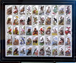 North American Wildlife Collectible Postage Stamp Framed Artwork - $64.99