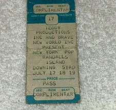Jimi Hendrix Experience 1970 Ticket Randall&#39;s Island New York Pop Festival Pass - £259.45 GBP