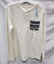 Cat &amp; Jack Boy's XL(16) Pocket Henley Thermal Long Sleeve Shirt, Cream H... - $14.99