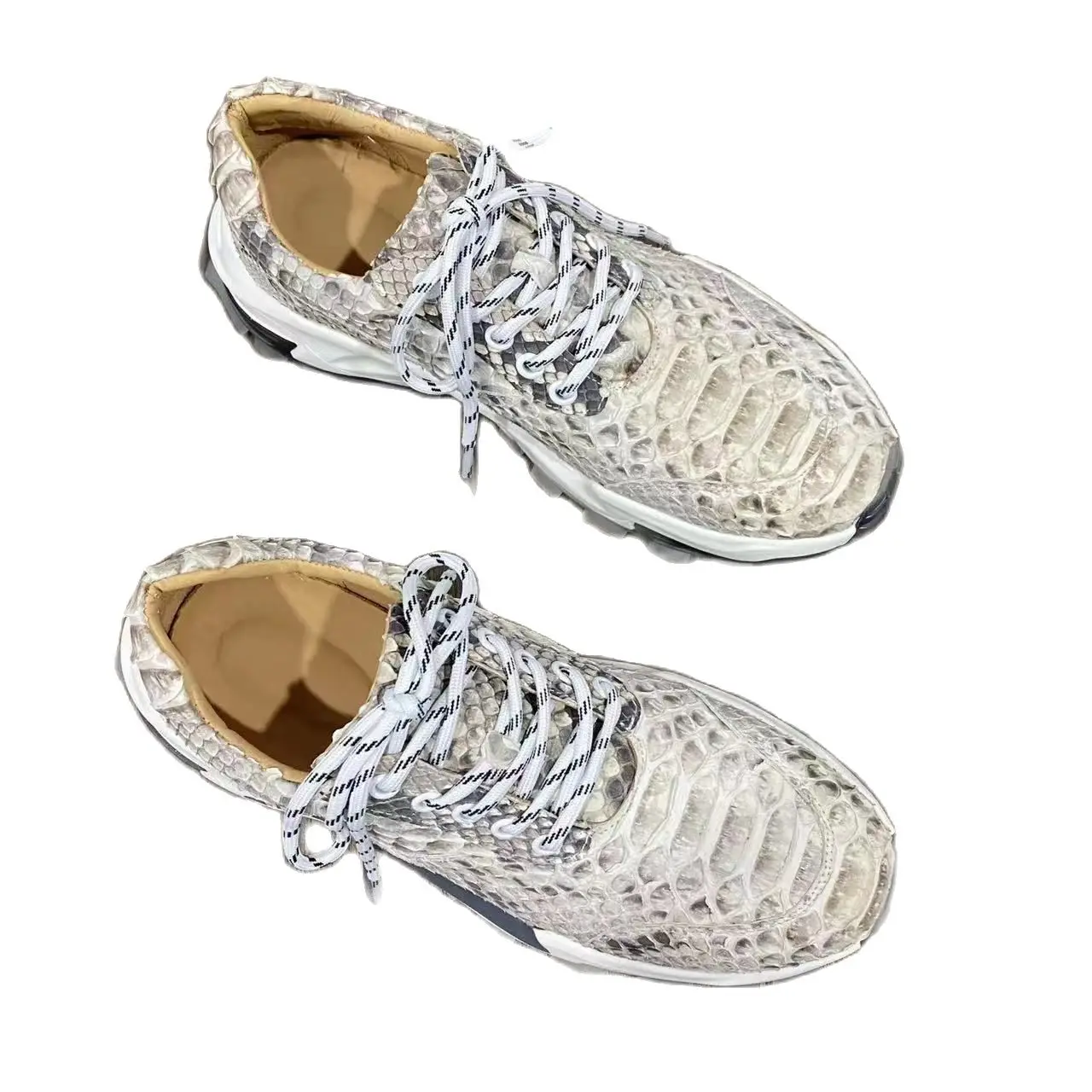 new arrival Fashion snake skin causal shoes men,male Genuine leather SNE... - $260.81