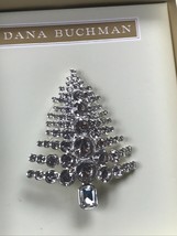 Estate Dana Buchman Clear Rhinestone Encrusted SIlvertone Christmas Tree Holiday - £22.78 GBP