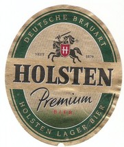 #p84 Germany Deutsche Brauart German brewery HOLSTEN Premium Beer Label - £1.95 GBP