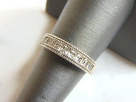 Womens Vintage Estate Sterling Silver CZ Stones Ring 2.7g E2349 - £26.75 GBP