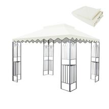 10x10 Double Tier Beige Replacement Gazebo Canopy Roof Cover - $103.99
