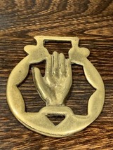 Hamsa Open Palm Sign of Protection  Horse Brass Medallion Rustic cottage... - £15.18 GBP