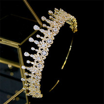 Exquisite Tiaras Simple Crystal Crown Female Wedding Headdress Bride Gra... - £113.37 GBP