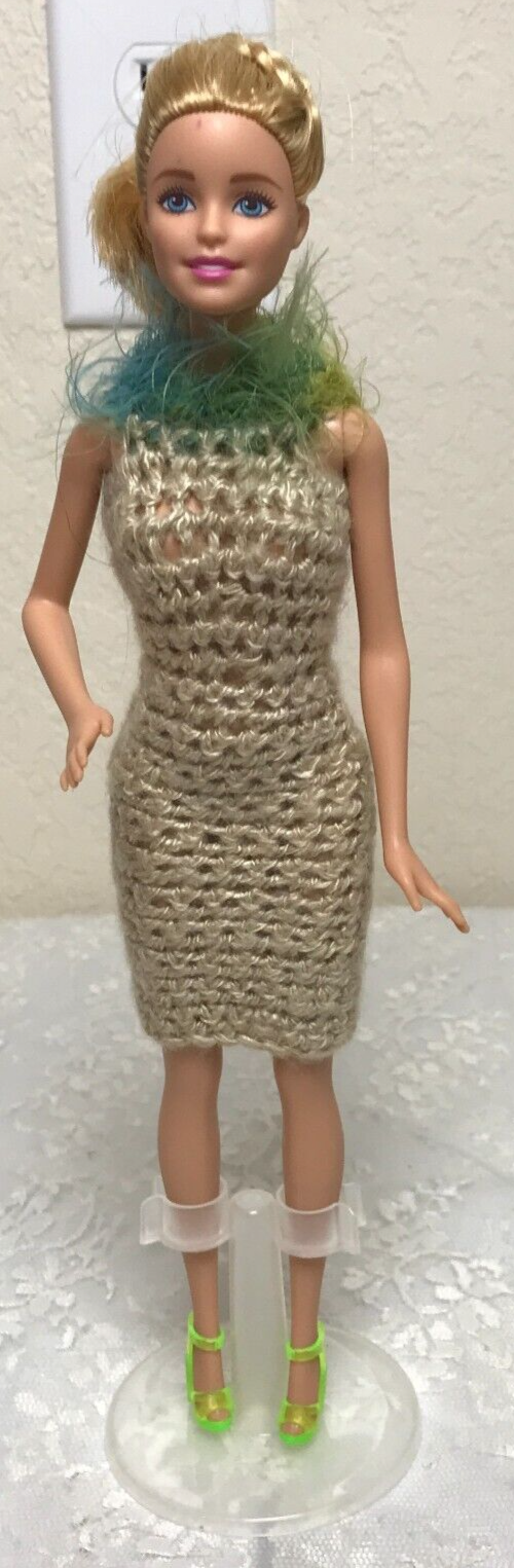 2009 Mattel Barbie 11 1/2&quot; Doll Rigid Knees Blond Hair Blue Eyes Handmad... - $8.59