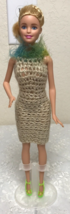 2009 Mattel Barbie 11 1/2&quot; Doll Rigid Knees Blond Hair Blue Eyes Handmad... - £6.74 GBP