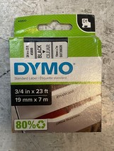 5 Dymo D1 Polyester Label Tape Black on Clear 3/4in x 23ft (5 Quantity) - £75.93 GBP
