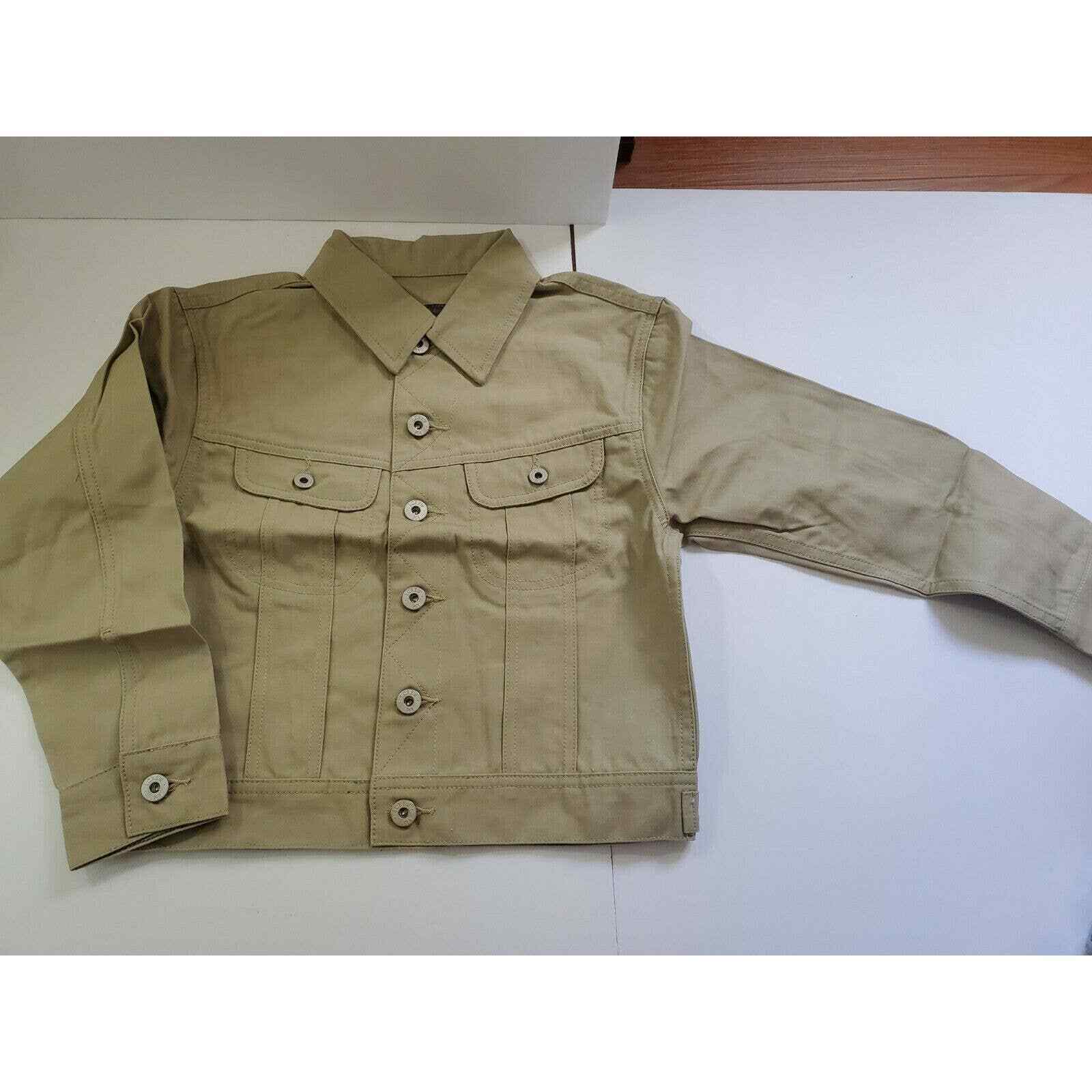 Primary image for j crew kid boys jean jacket Size Small New Khaki vtg Vintage