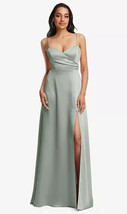 Dessy LB048...Adjustable Strap A-Line Faux Wrap Maxi Dress...Willow...Si... - £81.45 GBP