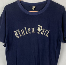Vintage Tinley Park T Shirt Single Stitch Chicago Navy Blue Large USA 70s 80s - £39.95 GBP