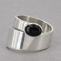 Vintage Silpada Sterling Silver Black Onyx Wrap Ring R0946 Size 6 Adjust... - $34.95