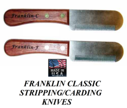 FRANKLIN Classic FINE&amp;COARSE STRIPPING KNIFE SET DOG Coat Hand Stripper ... - £46.39 GBP