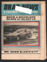 Drag News 5/15/1971-Gene Snow cover-7th Annual Super Stock Nationals-Full pag... - £33.72 GBP