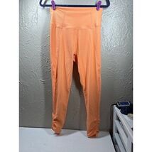 NWT Wilo The Label Ribbed High Rise Ruched Leggings Peach Activewear Siz... - $38.47