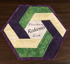 Easter Redeemer Hexagon Quilted Table Topper and Trivet - $25.00