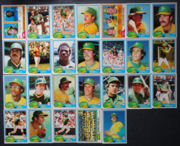 1981 Topps Oakland Athletics Team Set of 26 Baseball Cards - £11.02 GBP
