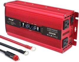 Yinleader Power Inverter 1500W/3000W Dc 12V To 110V Ac Car Converter With, Red - $137.58