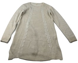 LISTICLE Knit Sweater Dress Womens Beige With Gold Sparkles Sz M/L Mohai... - £9.49 GBP