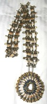 Vintage 70&#39;s Safety Pin And Bead Necklace - $18.69