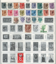 ITALY 1953-1972 Very Fine &amp; Fine Used Stamps Hinged/ Glued on List: 2 Sides - $1.82