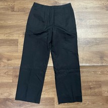 Talbots Black Cropped Dress Pants Silk Blend Size 12 High Rise Career Suit - £22.51 GBP