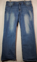 Calvin Klein Jeans Men Size 36 Blue Denim Cotton Pockets Straight Leg Flat Front - £13.56 GBP