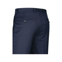 Men Renoir Flat Front Pants 100% Wool Super 140's Classic Fit 508-19 Navy Blue image 4