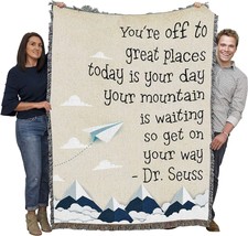 Your Off To Great Places Blanket Paper Airplane And Mountains - Graduation Gift - £61.31 GBP