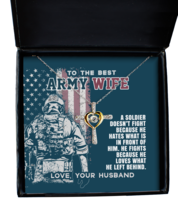 Army  Necklace The Best Army Wife Cross-MC-NL  - £60.01 GBP