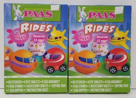 Lot Of 2 PAAS Rides Easter Egg Decorating Kit,  Decorates 12 Eggs - £12.50 GBP