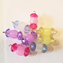 8 glow in the dark bead drops charms pony bead pendants 20mm acrylic pla... - £2.79 GBP