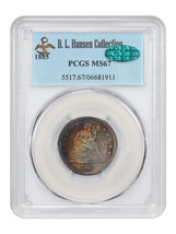 1885 25C PCGS/CAC MS67 Ex: D.L. Hansen - £15,027.64 GBP