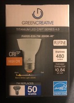 GREEN CREATIVE 16109 Par 20 E26 Dimmable 7W 120V Warm White 3000K New In... - $13.98