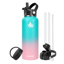 40oz Vacuum Insulated Stainless Steel Water Flask with Straw Lid and Aut... - $386.45 MXN