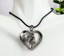 Ebros Fairy Cupid Heart Medallion Necklace Accessory Jewelry With Rhines... - €15,12 EUR