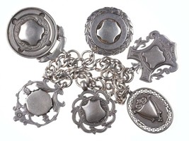 1920&#39;s Sterling Rugby medals charm bracelet - £215.39 GBP