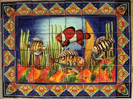 Mexican Talavera Mural HQ - Oceano3 - - $299.00