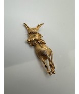 Vintage Gold Donkey Democrat Political Brooch 6cm BB6 - $26.93