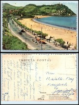 SPAIN Postcard - San Sebastian, Promenade Of Miraconcha &amp; Igueldo Mountain E7 - £2.36 GBP