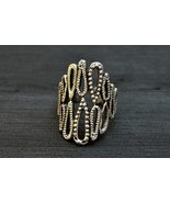 Intricate Silver Vintage Ring, Adjustable Filigree Ring, Bohemian Style - £13.54 GBP