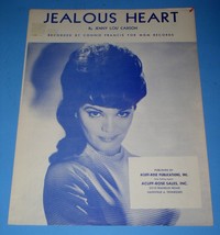 Connie Francis Sheet Music Jealous Heart Vintage Acuff-Rose Publications - £19.51 GBP