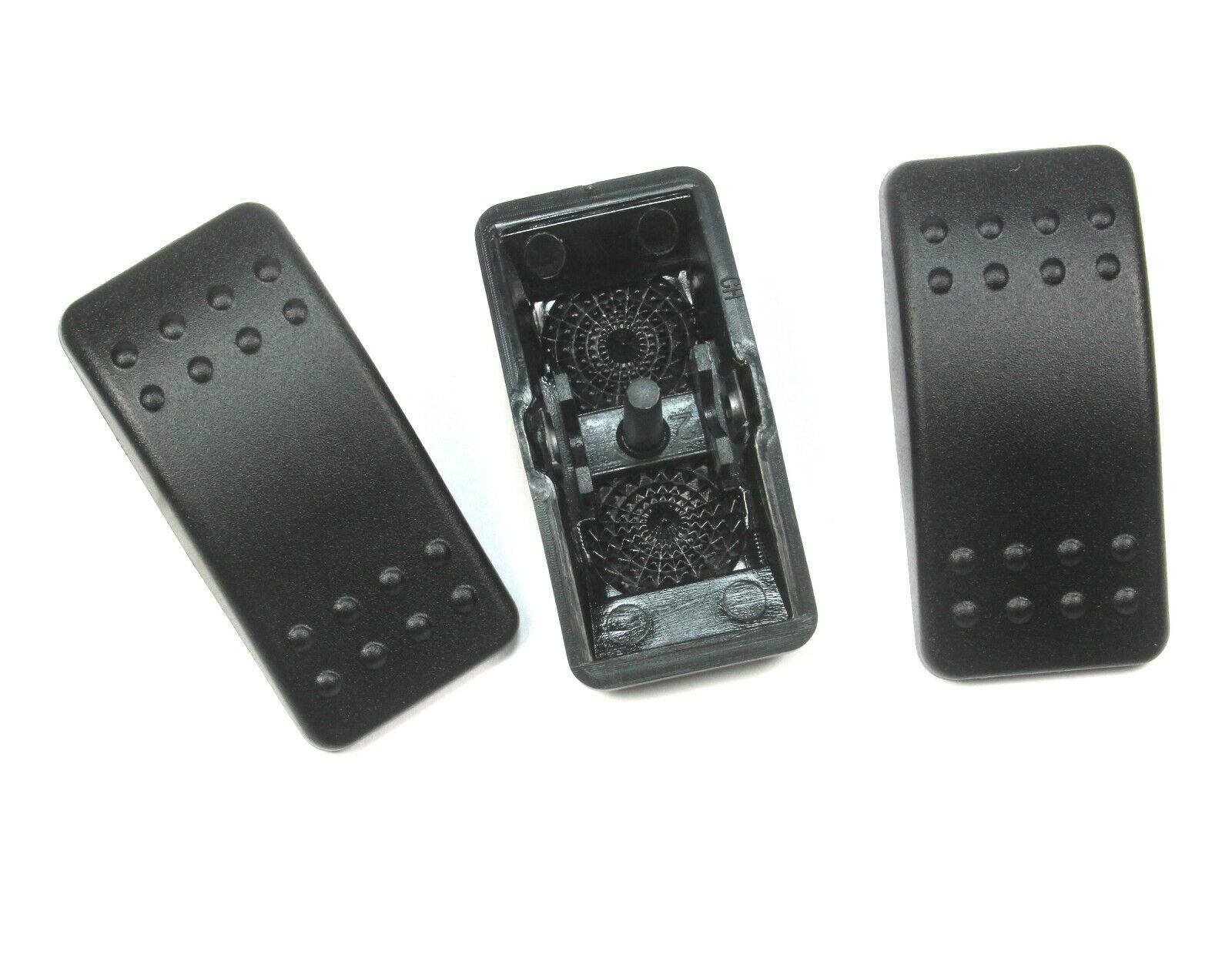 10pc Carling Black Rocker Switch Cover Actuator Blank No Lens Euro Contu... - $19.75