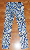 Big Star Alex Mid Rise Skinny Water Color Leopard Jeans Size 26 Brand New - £39.96 GBP