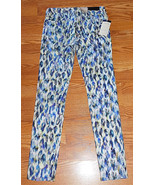Big Star Alex Mid Rise Skinny Water Color Leopard Jeans Size 26 Brand New - £39.50 GBP
